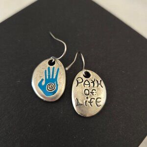 path of life handprint  earrings as shown ... each side as a different print